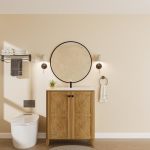 Rainlux 30" Freestanding Bathroom Cabinet With Ceramic Sink Patented 1-MINUTE Tool-free Installation Space-saving Vanity For Sma