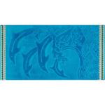 Always Embossed Velour Dolphin Blue Beach Towe