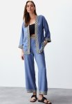 Embroidered Kimono Set - Indigo