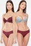 Kangol 2 Pack Shiny Mf Double Push-up Bra - Burgundy & Silver