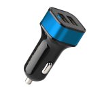 24W 4.8A Dual USB Travel Car Charger - CC340 Blue