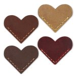 Genuine Leather Heart Bookmarks Pack Of 4