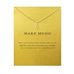 Classic Music Note Pendant Necklace Simple Lovely Clavicle Necklace For Women Music Lover Musican Gifts With Meaning Card-gold
