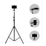 209.98CM Lightweight Phone Tripod Extendable Selfie Stick Tripod Stand With Cell Phone Holder & Carry Bag For Video Recording/ph