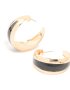 Goldair Gold Textured Black Tapered Centre Hoop Earrings
