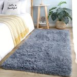 1PC Large Area Rugs For Living Room Tie-dyed Light Grey Shaggy Rug Fluffy Throw Carpets Ultra Soft Plush Modern Indoor Fuzzy Rug