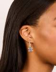 Goldair Gold Blue Diamante Turtle Huggie Earrings