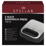 STELLAR 2 Slice Sandwich Press 750W 24.4 X 13CM