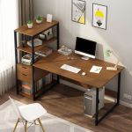 Zs - Computer Desk With Bookshelf - White