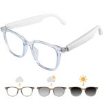 Bluetooth Audio Smart Glasses Blue Light Glasses For Women Men Remote Shooting Open Ear Sound MIC &speakers Magnetic Charging Co