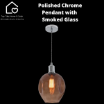 Polished Chrome Pendant With Smoked Glass
