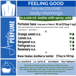 Aromatic Perfume - Eau De Cologne - Zesty Morning - RECIPE SYNERGY - Feeling Good Collection