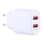 LZ-022 5V 2.4A Dual USB Ports Travel Charger Eu Plug White