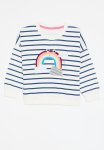 PoP Candy Stripe Sweatshirt - White & Navy