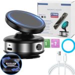 Olosdf 360 Rotatable Magnetic Phone Mount - Electric Vacuum Car Phone Holder