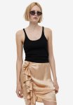 Draped Flounce-detail Skirt - Beige