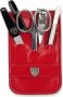 Kellermann Manicure Set Faux Leather Premium Red Case 58831 P N 5 Piece