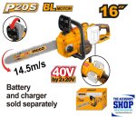 Chain Saw Cordless 40CM Bar 40V 20V + 20V Tool Only Ingco CGSLI40168