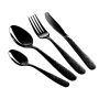 24 Piece Flat Black Stainless Steel Cutlery Set