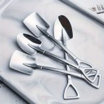 4PCS Stainless Steel Spade & Spoon Set - Durable Rust-resistant For Desserts Watermelon Fruit & Ice Cream - Unique Outdoor Dinin