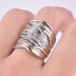 Creative Micro-set Imitation Zircon Wrapped Multi-layer Men's Ring Jewelry