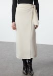Double Breasted Linen Skirt - Beige