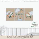 Canvases Plane Sky Adventure Chihuahua Set Airplanes