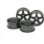 24MM Medium-narrow Twin 5-SPOKE Black Wheels Offset +2 4