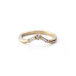 The Temple Ring With Diamonds - Natural White Gold 18CT