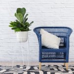 Hairpin Plant Stand - White - White Stand With White Moon Planter Excl. Plant