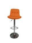 Smte 8605 Adjustable Bar Stool Orange Pu Leather With Chrome Base With Keychain