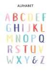 Watercolour Alphabet - Canvas Print - 600MM X 600MM