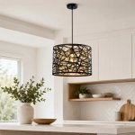Sand Black And Gold Geometric Metal Pendant Light 40CM