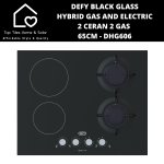 Defy Black Glass 2 Ceran + 2 Gas Hybrid Hob - 65CM DHG606