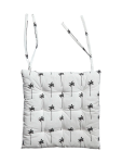 Palm Print Tufted Outdoor Chair Pad - 40 X 40 Cm Black
