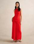 Abby Halter Mesh Maxi Dress - 16 Bright Red