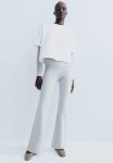 Flared Jersey Trousers - Light Grey Marl