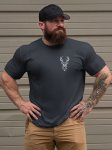 Deer Head Print Men's Crew Neck Short Sleeve Plus Size T-Shirt Breathable Versatile Tee For Summer Wear