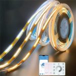 Smart 24V Cob LED Light Strip App + Remote Control Running Water Effect 12W Copper Body