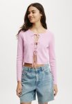 Cotton On Essential Triple Tie Crew Cardigan - Pink