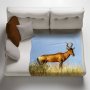 Rooi Hartebees Light Weightfleece Blanket By Fanie Heymans