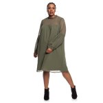 Donnay Plus Size Smart A-line Peasant Dress - Fatigue