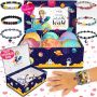 Bath Bombs For Kids With Surprise Inside Bath Bombs With Surprise Jewelry & Jewelry Box - Organic Skin Moisturizing Natural Kids Space Galaxy Brace