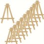 10 Packs MINI Natural Pine Display Easel 10PCS Frame Painting Party Tripod Easel Ideal For Supporting Small Canvases Crafts Business Cards Photos Art Deco Phone Stands