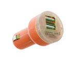 Dual USB Car Charger Orange