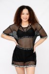 La Belle Mesh 3 Piece Bikini Cover Up Set Black