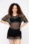 La Belle Mesh 3 Piece Bikini Cover Up Set Black