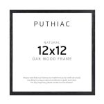 Puthiac 12X12 Solid Oak Wood Picture Frame Fits 8X8 With Mat Or 12X12 Without Mat Wall Display Only Plexi Front 1 Pack Black