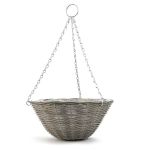 Ratan Effect Hanging Basket - Light Grey