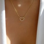 Hollow Love Alloy Pendant Necklace Clavicle Chain Neck Jewelry Female Water Wave Chain Necklace